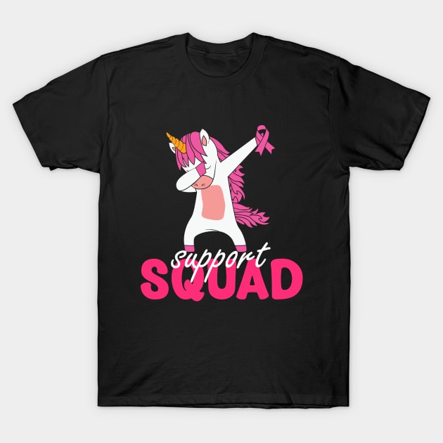 Breast Cancer Awareness Shirt For Women unicorn Support Squad T-Shirt by savage land 